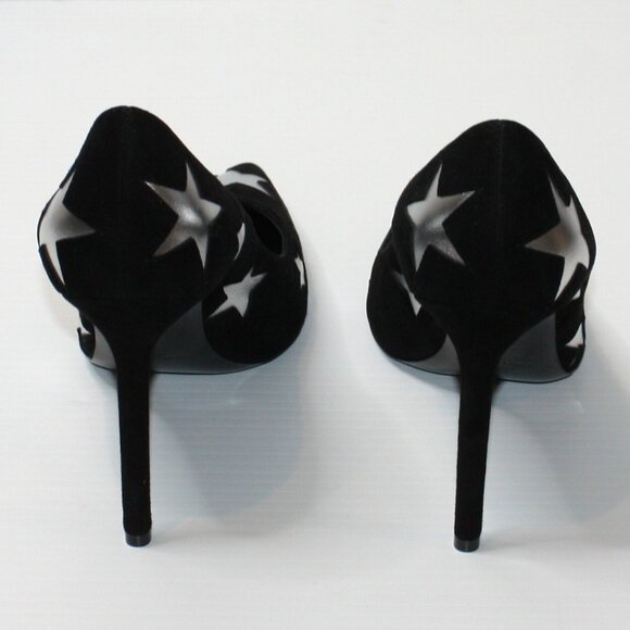 YSL Star Embellished Black Suede Anja Pumps 105 size EU 40.5 / US 10.5 NEW $950 - Picture 7 of 9